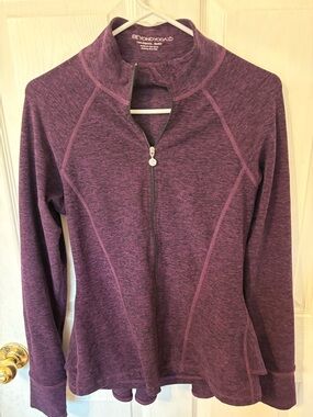 Beyond Yoga Heathered Plum Zip Jacket